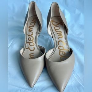 Sam Edelman Jaina d'Orsay Pump Soft Beige 7.5 Nude Neutral Low Heel